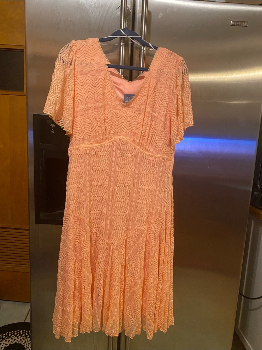 Rabbit Rabbit Rabbit Peach Lace Midi Dress